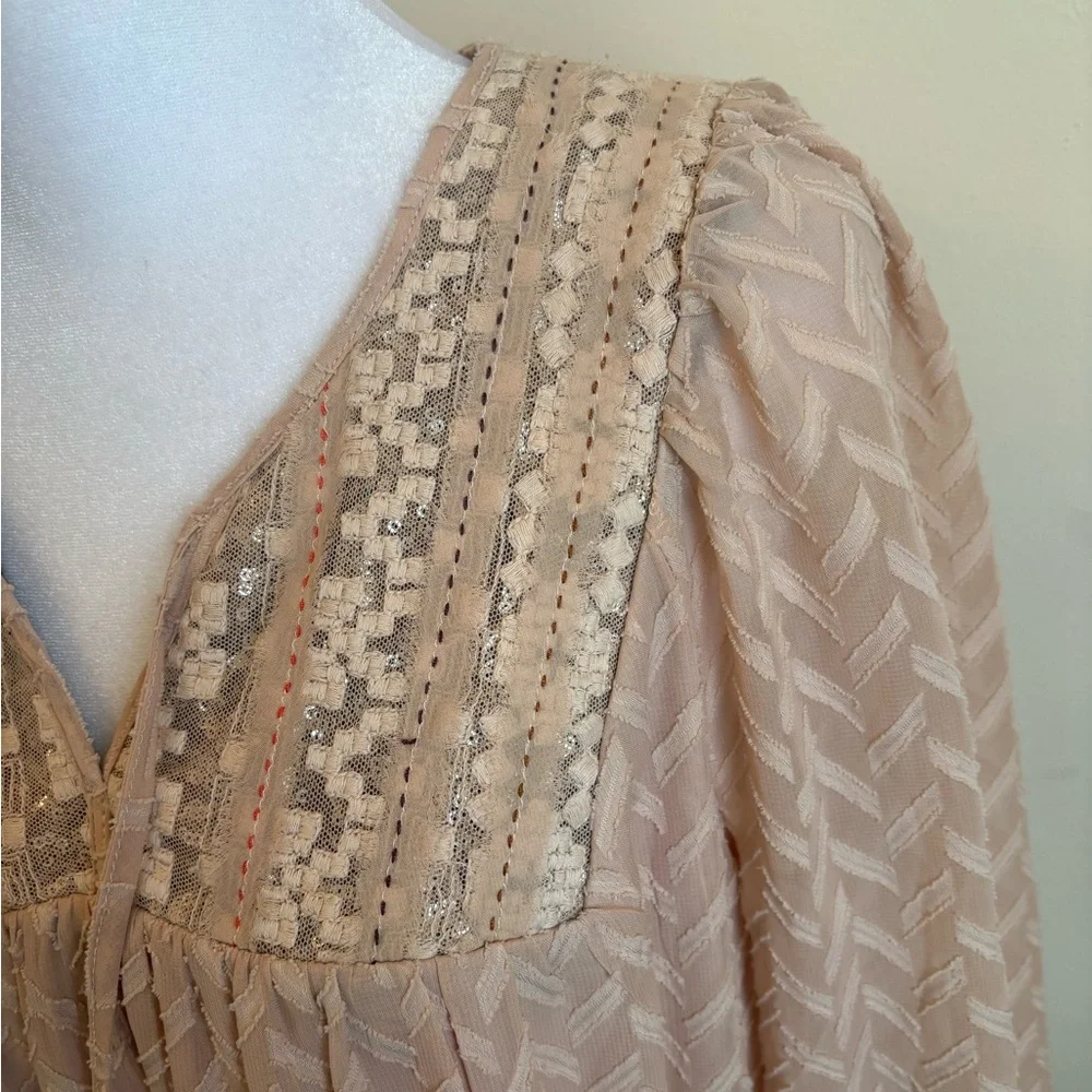 Small Pink One September Anthropologie Anwen Boho Peasant Dress - Picture 4 of 16